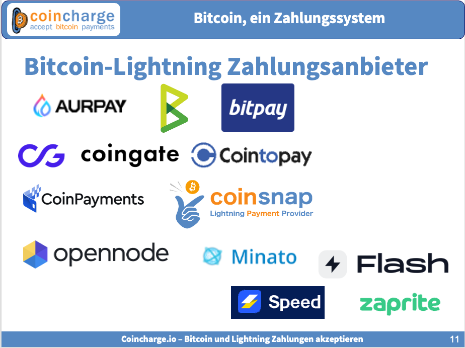 Bitcoin + Lightning Zahlungsanbieter Bitcoin + Lightning Zahlungsanbieter