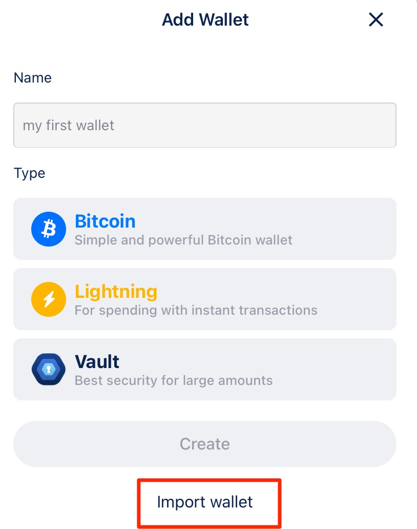 Bluewallet import lightning wallet