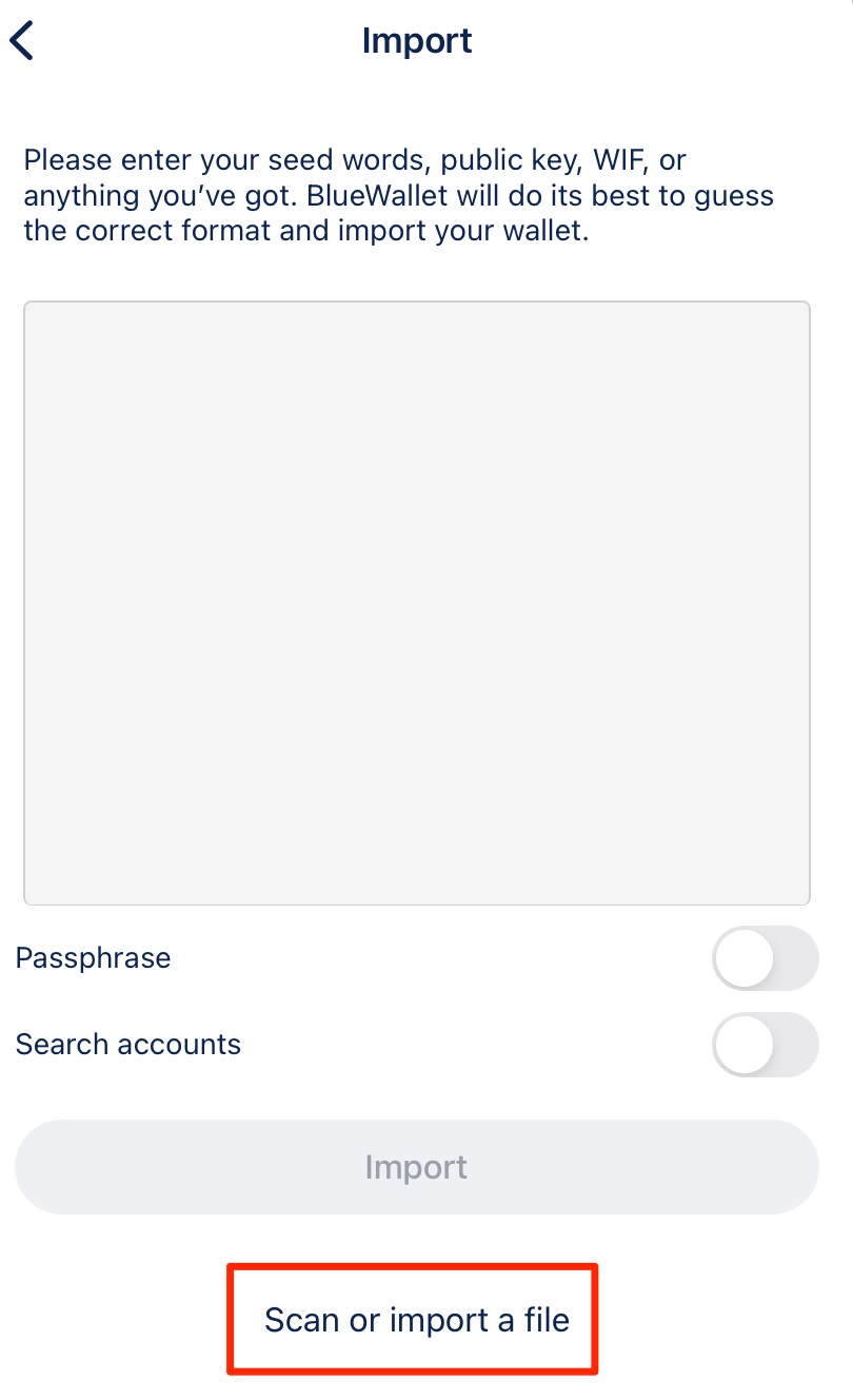 Bluewallet import lightning wallet