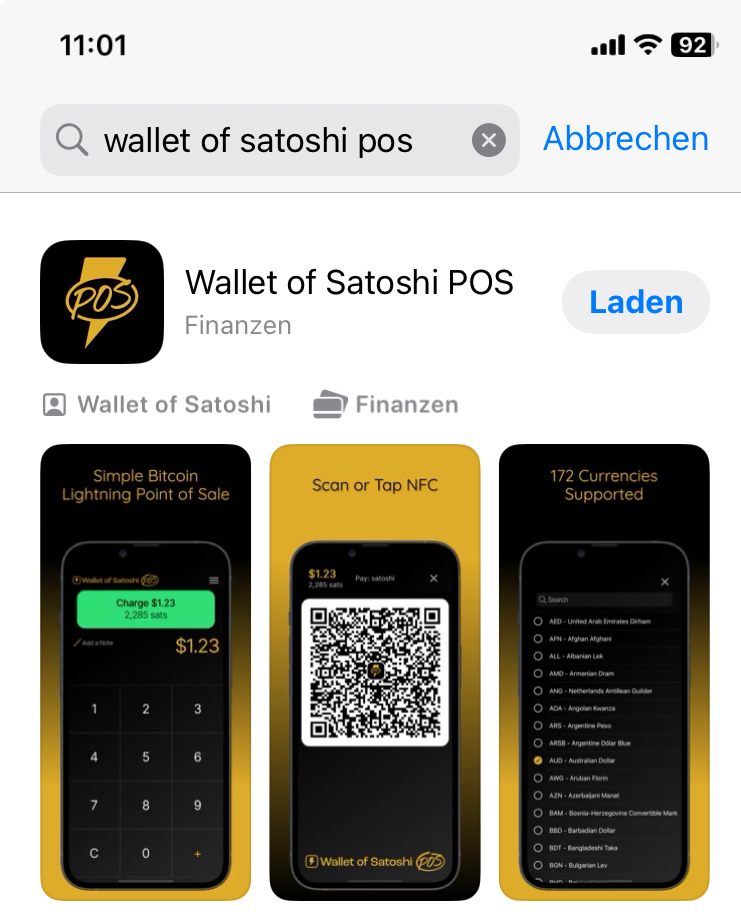 Wallet of Satoshi POS