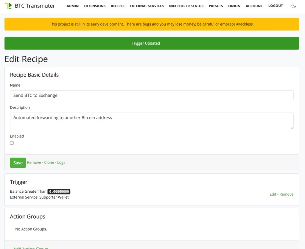 Edit Recipe Trigger BTCPay Transmuter Edit Recipe Trigger BTCPay Transmuter