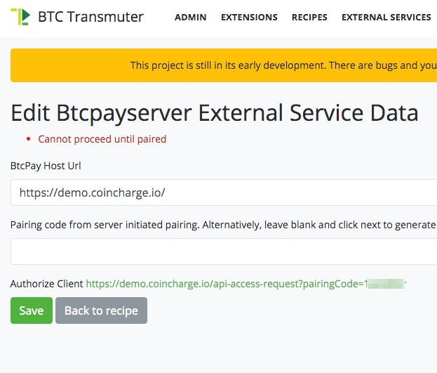 Connect BTCPay Server bei Demo.coincharge.io Connect BTCPay Server bei Demo.coincharge.io