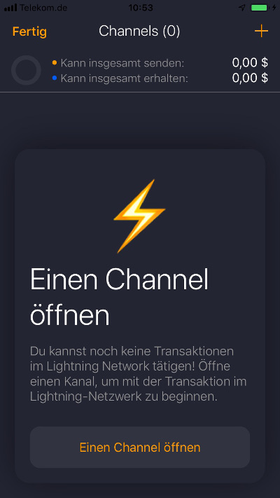 ZAP Wallet Zahlungskanal eröffnen einzahlen ZAP Wallet Zahlungskanal eröffnen einzahlen