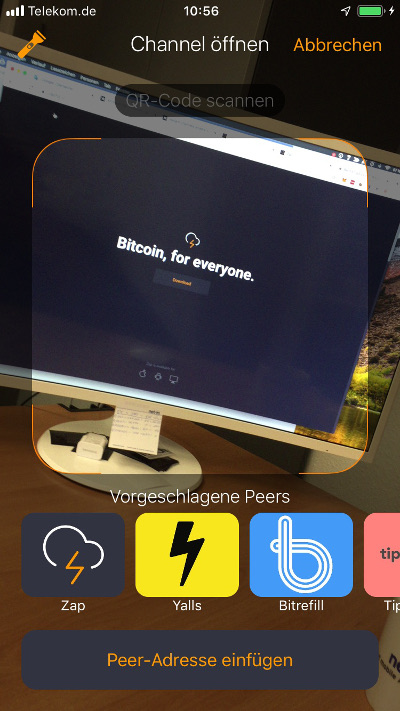 ZAP Wallet Zahlungskanal eröffnen ZAP Wallet Zahlungskanal eröffnen
