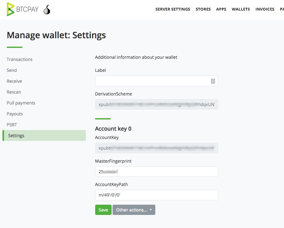 manage BTCpay Wallet manage BTCpay Wallet