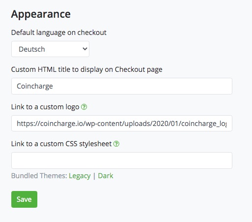 BTCPay Store Checkout Appearance BTCPay Store Checkout Appearance