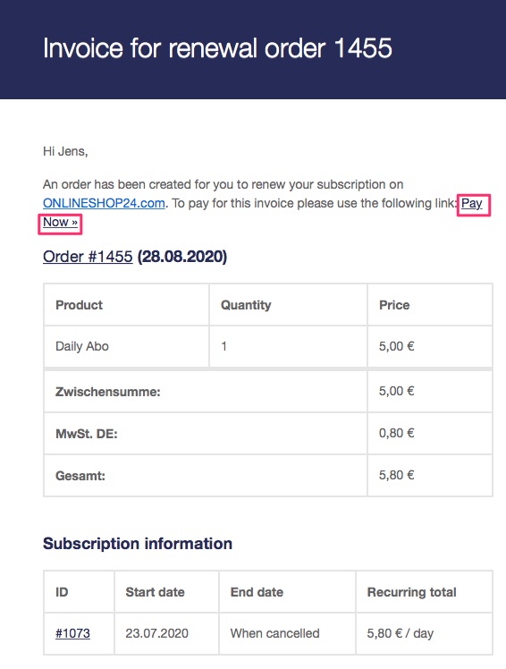 renewal invoice renewal invoice