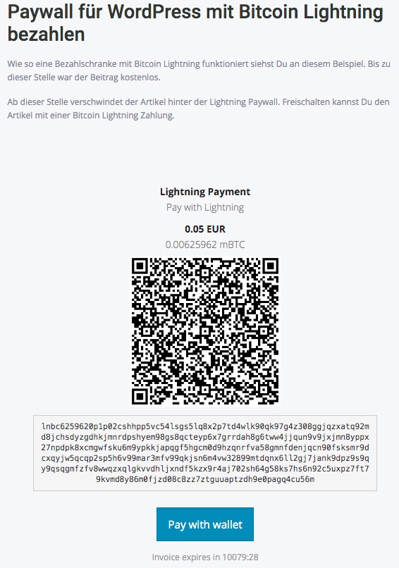 Paywall die Bezahlschranke für wordpress mit_Lightning_Zahlung Paywall die Bezahlschranke für wordpress mit_Lightning_Zahlung