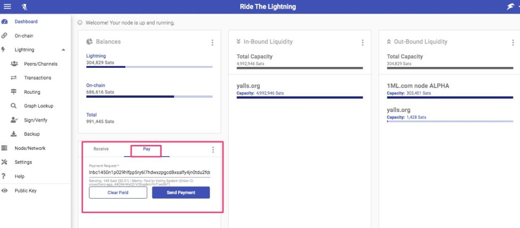 Ride the Lightning bezahlen einer Rechnung Ride the Lightning bezahlen einer Rechnung