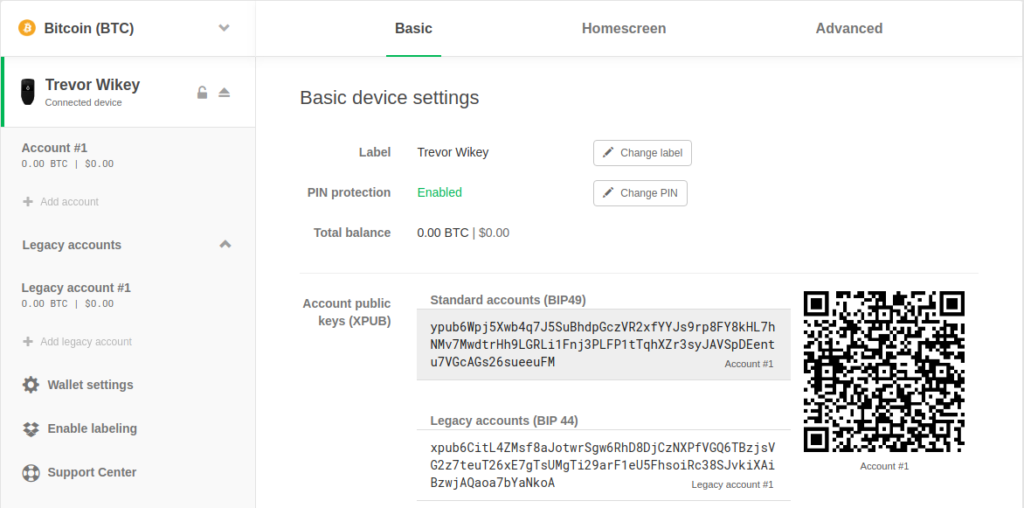 Trezor xPub Key