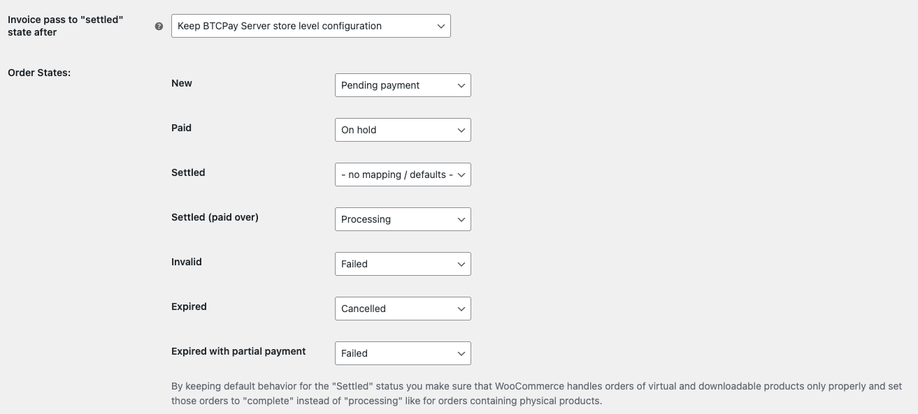 BTCPay Server Store level configuration