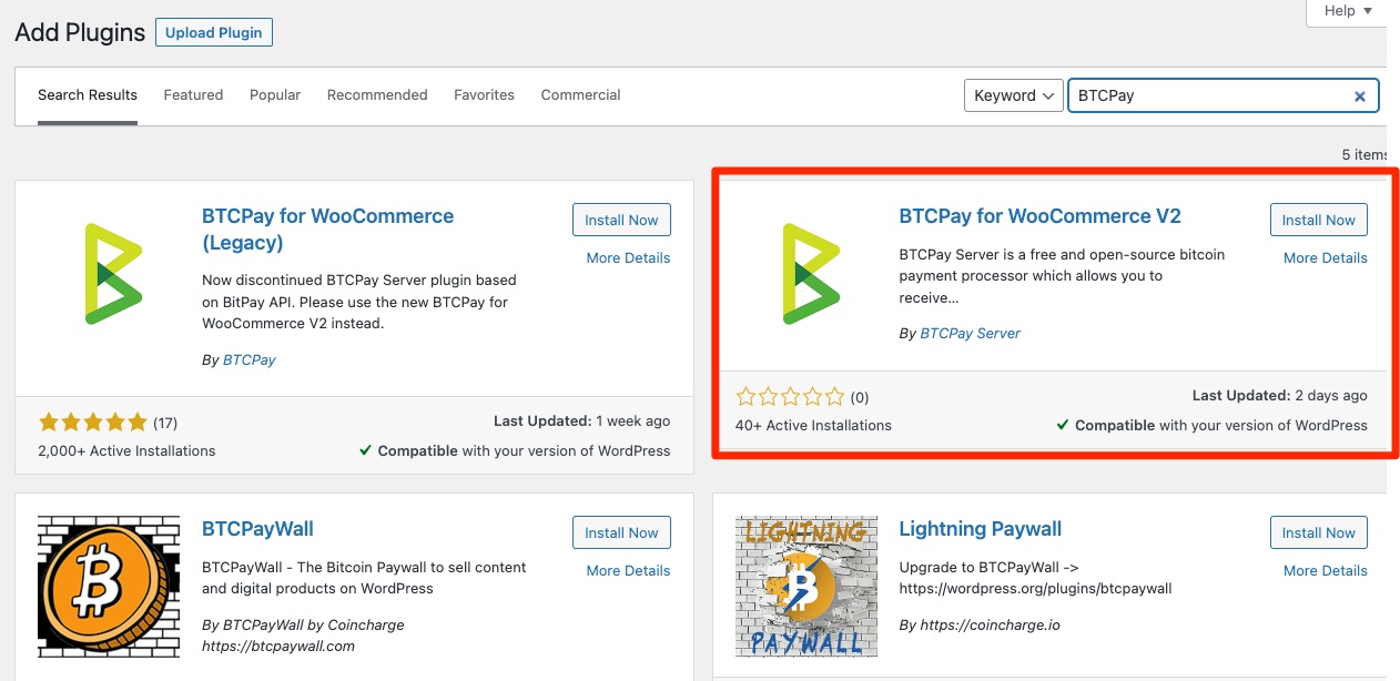 BTCPay for WooCommerce V2