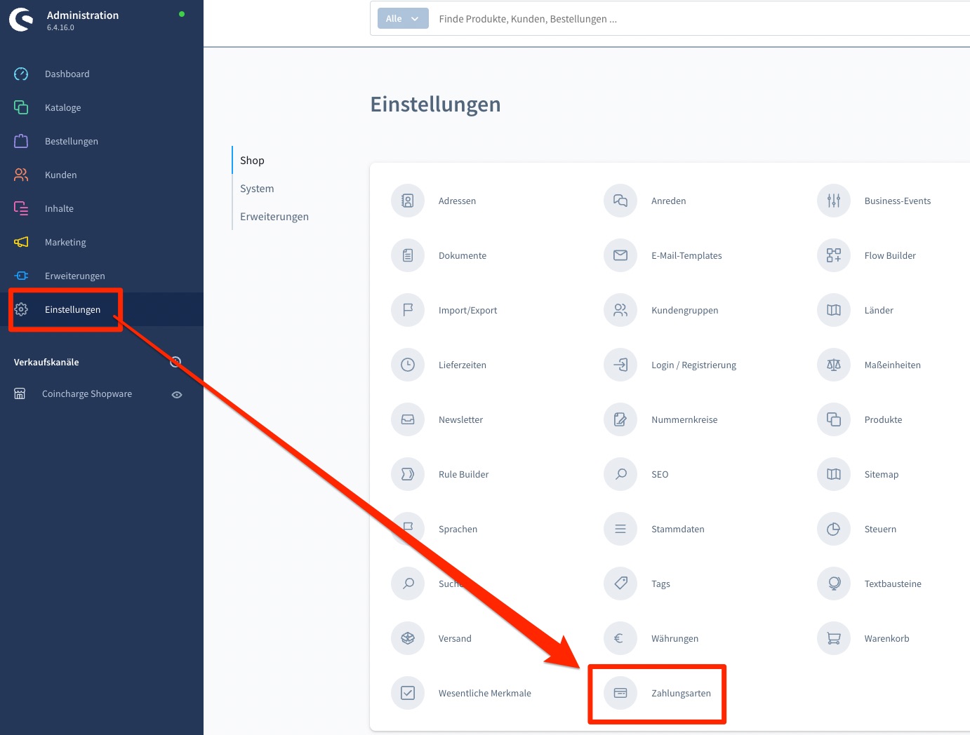 Shopware Zahlungsarten