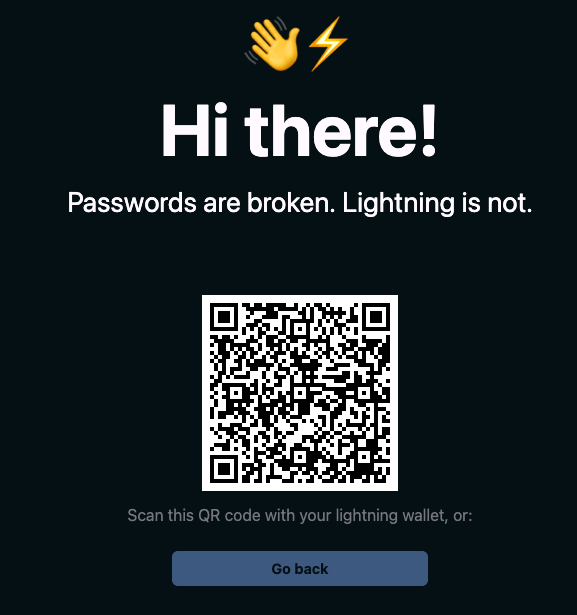 QR Code Lightning Login