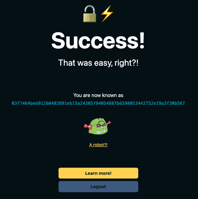 Success Lightning Login