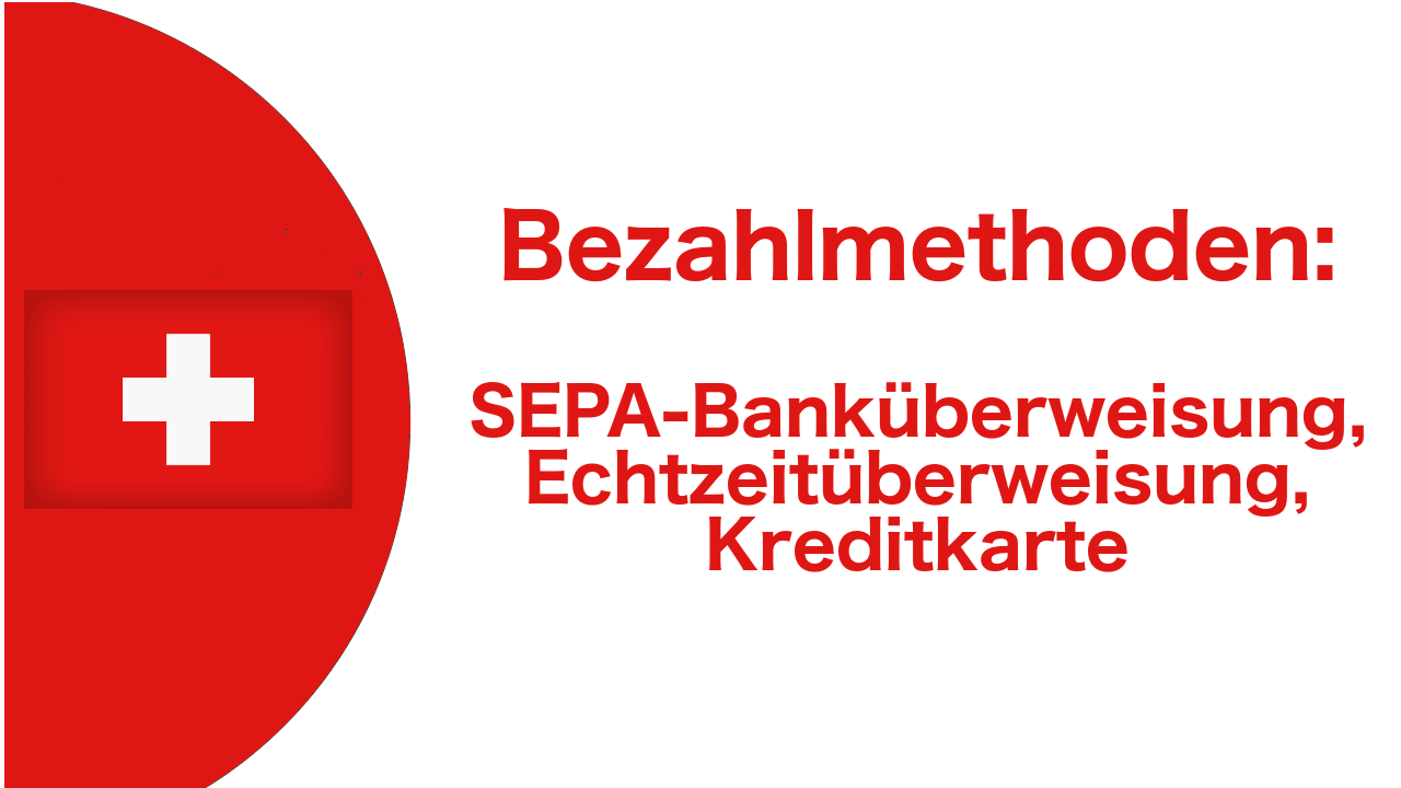 Banküberweisung, Echtzeitüberweisung, Kreditkarte Banküberweisung, Echtzeitüberweisung, Kreditkarte
