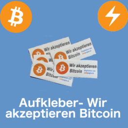 Aufkleber - Wir akzeptieren Bitcoin