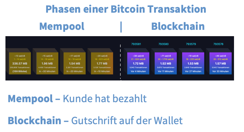 Phasen einer Bitcoin Zahlung Phasen einer Bitcoin Zahlung