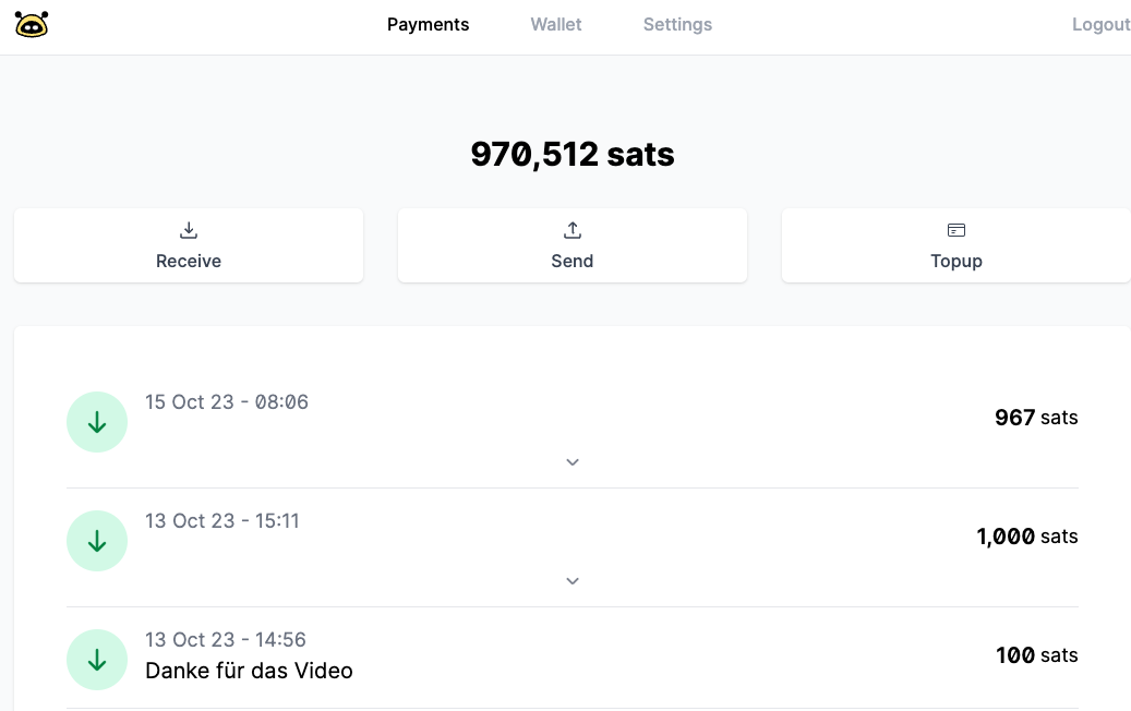 Alby Dashboard
