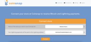 coinsnap store setup
