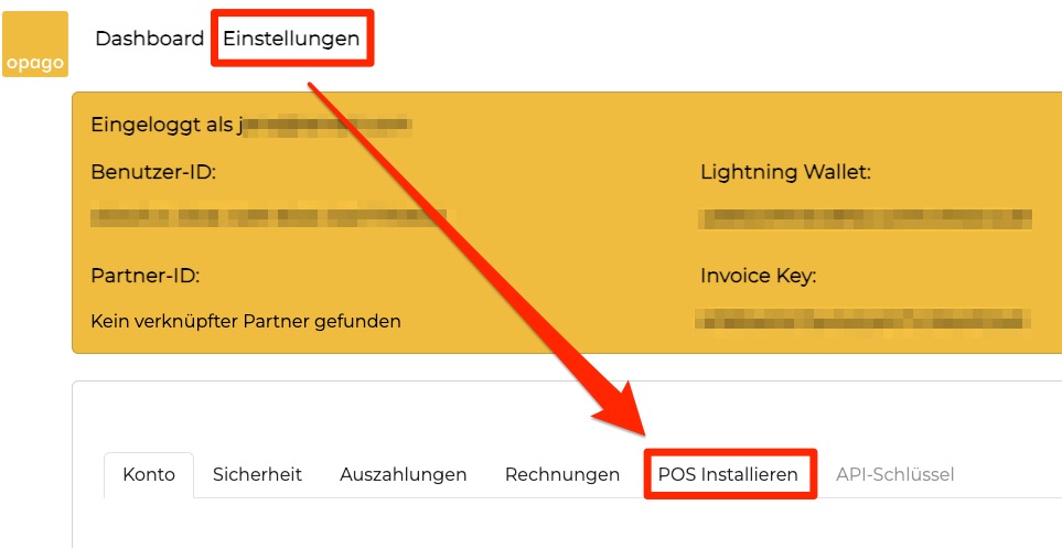 opago einstellungen
