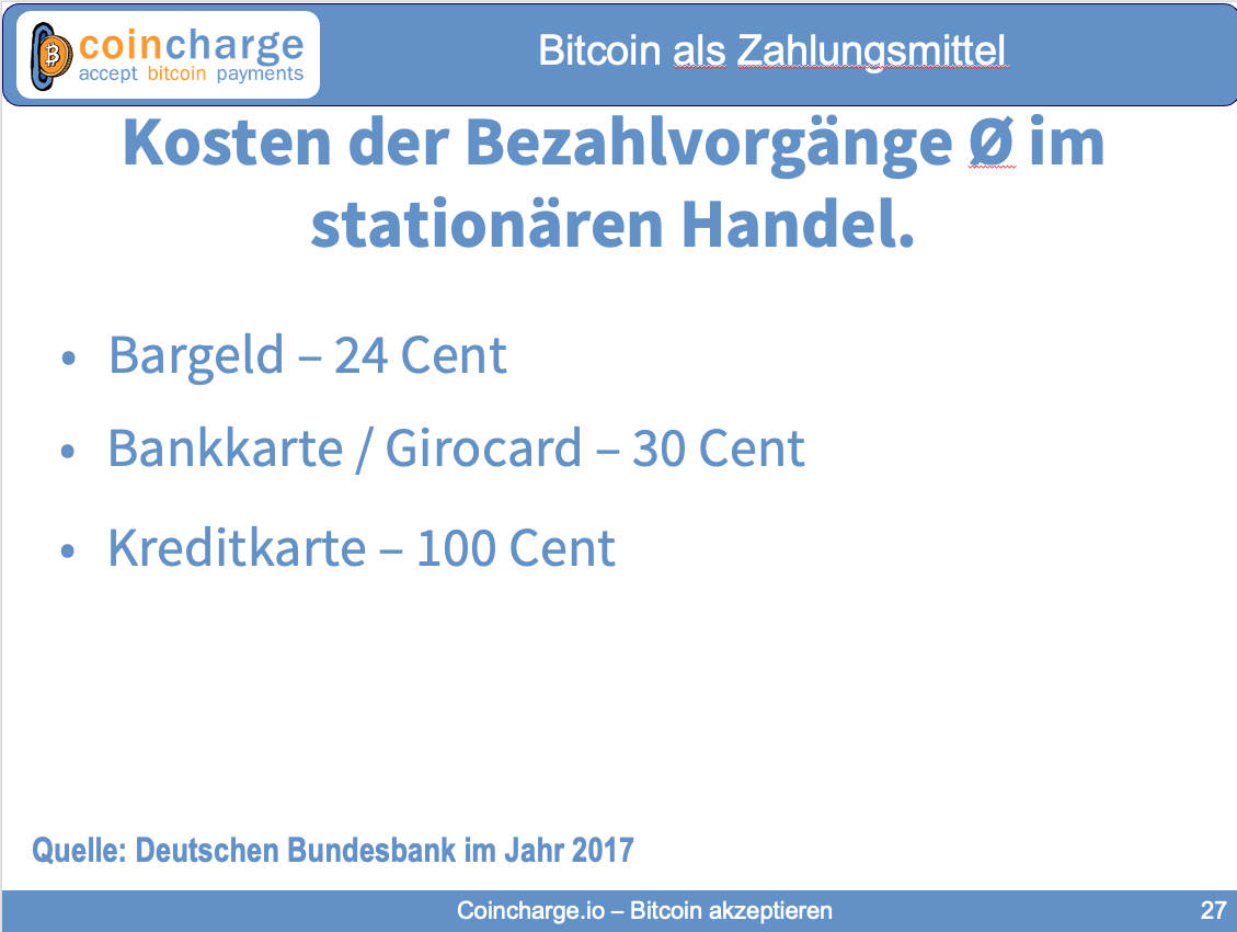 Kosten pro Bezahlvorgang stationärer Handel Kosten pro Bezahlvorgang stationärer Handel