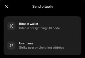 strike send bitcoin