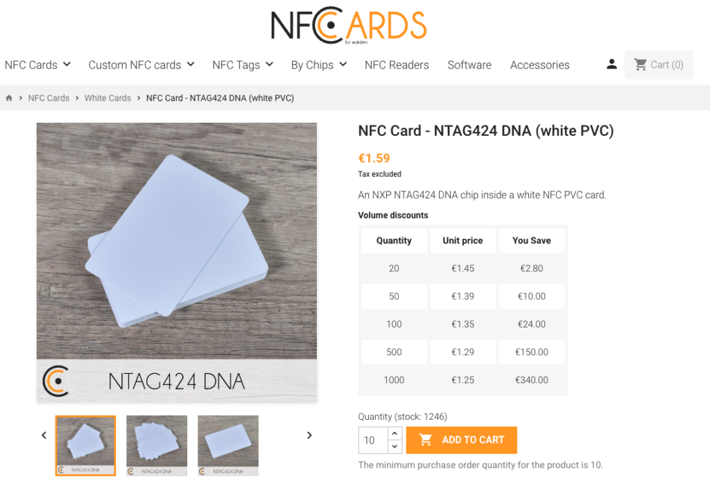 nfc cards ntag 424 DNA