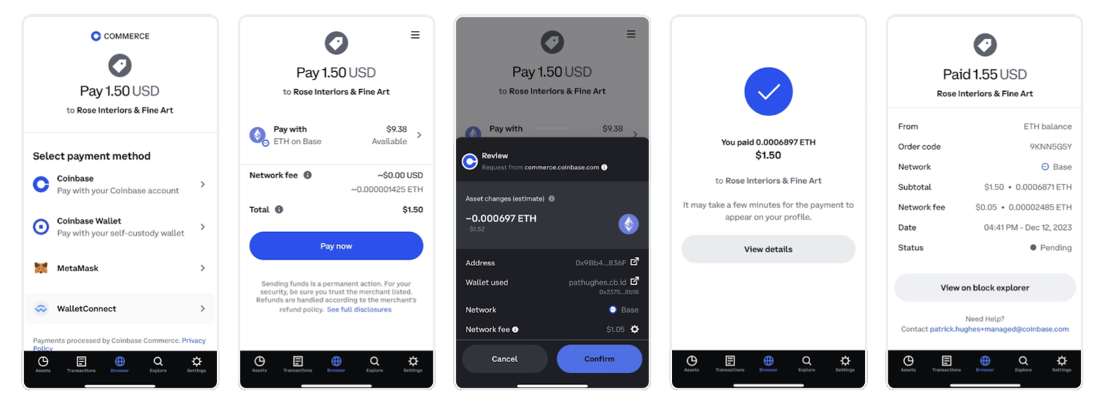 bezahlen coinbase wallet